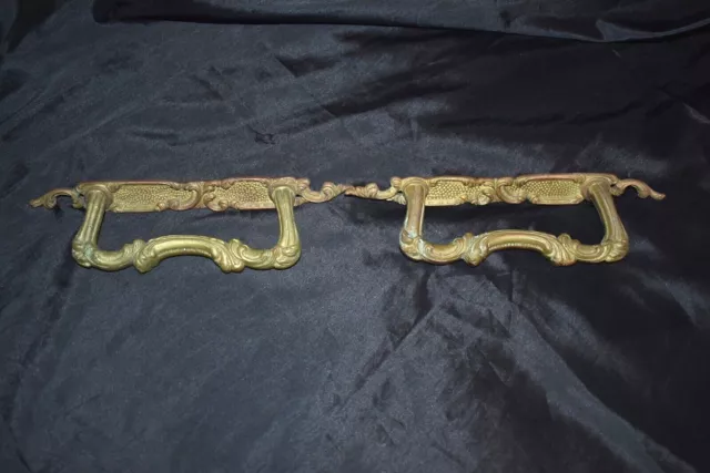 Antique Art Nouveau Metalwork Brass Drawer Pull Handles PAIR