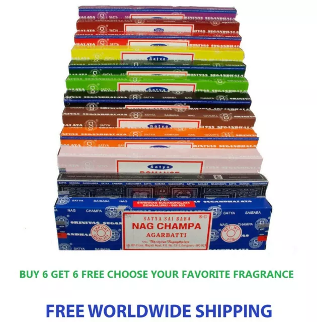 SATYA Incense Sticks Genuine BUY 6 Pack GET 6 Pack Free 15gm Mix Match Fast Ship