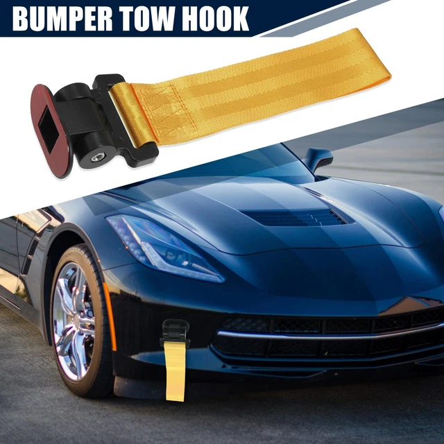 Cintura di traino gancio rimorchio paraurti universale per auto decorativa giallo