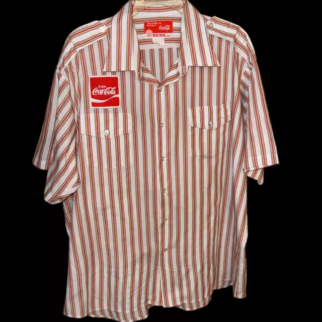 VINTAGE Coca Cola SS Shirt Men's  XXL 2XL Employee Work Uniform with Patch