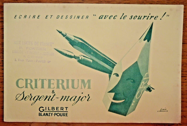BUVARD - CRITÉRIEUM & SERGENT-MAJOR GILBERT BLANZY-POURE - TAMPON PARIS 6ème -