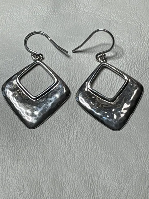 Su Thailand 925 Sterling Silver Hammered Earrings Modern Boho 168