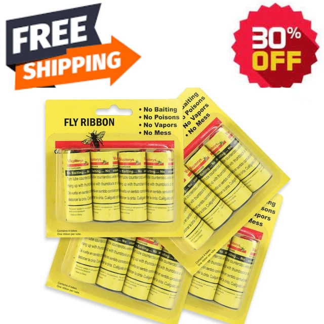 Insect Bug Fly Glue Paper Catcher Trap Ribbon Tape-Strip Sticky Flies 16 Rolls