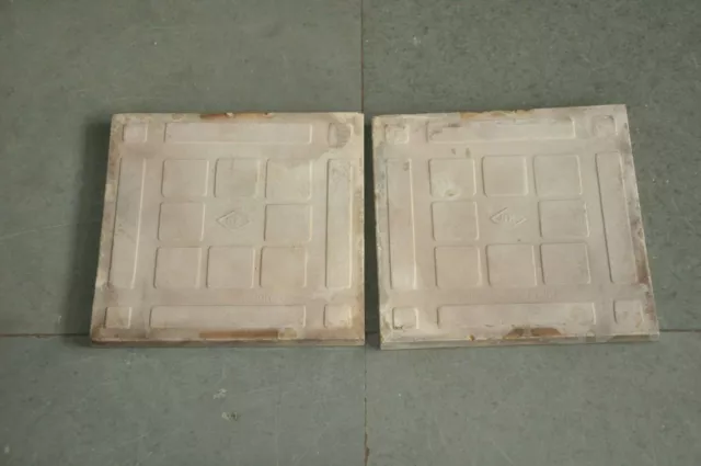2 Pc Vintage Star & Flower Embossed Art Nouveau Architecture Tiles,Japan 9