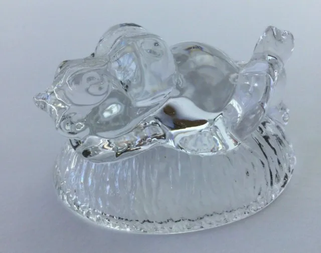 Sculpture en cristal d'hippopotame Base transparente Collection d'animaux...