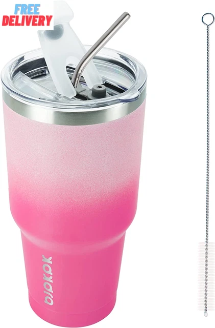 30 Oz Tumbler with Lid and Straw Travel Coffee Mug Stainless Steel Insulated The