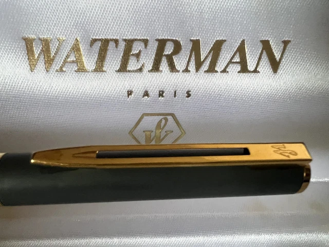Stylo Plume Waterman Lauréat - Laque Gris Marbré, Plaque Or, Occasion