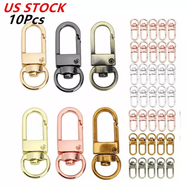 10Pcs_Metal Trigger Hook Swivel Clasps Lanyards Buckle for Backpack Ornaments US