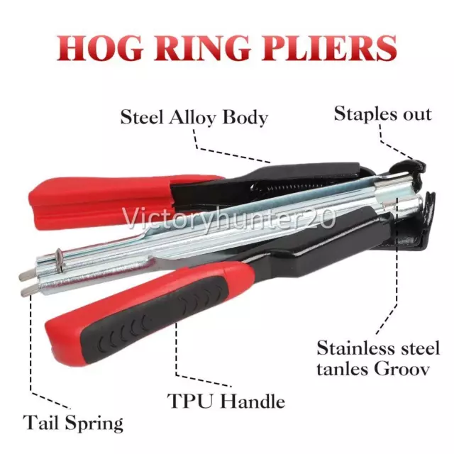 SR8 Hog Ring Gun Pliers C Clip Auto Feed Fence Fencing Nailer Wire Ringer 2500 3