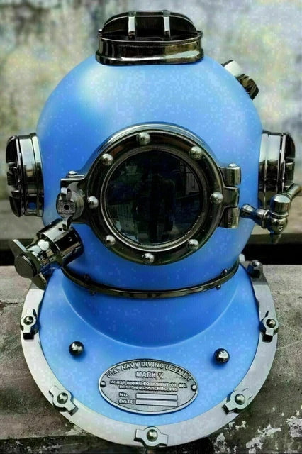CASQUE DE PLONGÉE marine ancien en laiton 18 US Navy Mark V avec base