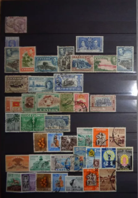 Lot, collection de timbres de Ceylan et du Sri Lanka