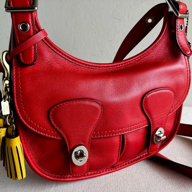 Coach Legacy 19925 Amanda Flap Coral Red Leather Limited