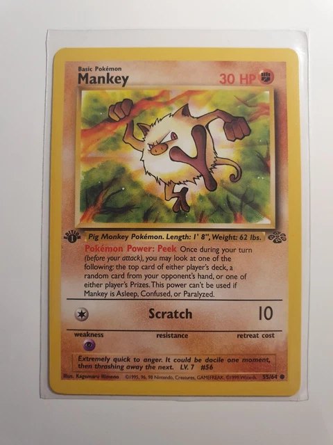 POKEMON CARD - 1st Edition Jungle - MANKEY 55/64 NM / MINT !
