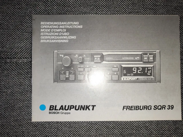 Blaupunkt Freiburg SQR39 Radio Beschreibung Bedienungsanleitung Autoradio