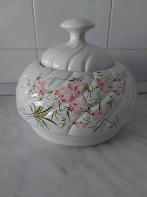 BISCOTTIERA VASO CONTENITORE porta biscotti ceramica disegno fiori