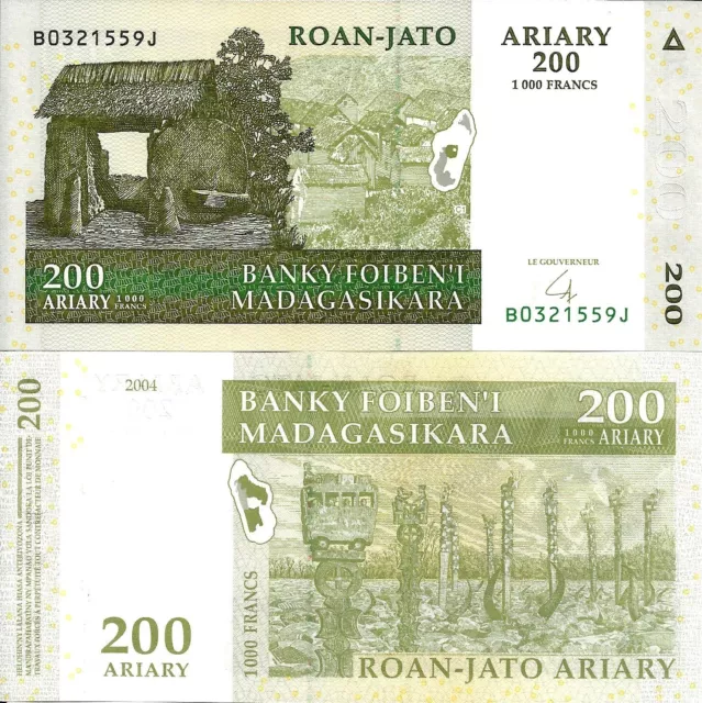 Madagascar 200 ariary 2004 P-87b UNC