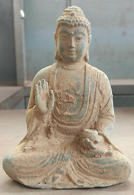 Tibetan Buddhism Shakyamuni Sit Buddha Tathagata Bronze Terracotta old Statue