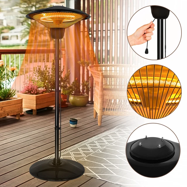 Heizstrahler mit Standfuß 1500W Wärmestrahler Infrarot Terrasse Höhenverstellbar