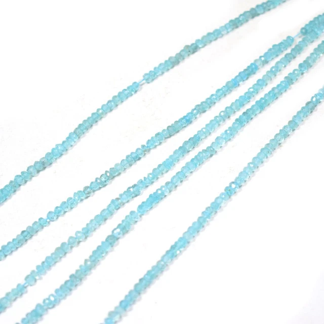 AAA+ Naturel Apatite 3-4mm Gemstone Jewelry Making Rondelles Perles 12.5" Strand 2