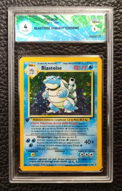 Pokemon Blastoise 1° Edizione - Set base 2/102 - Graad 4 - ITA