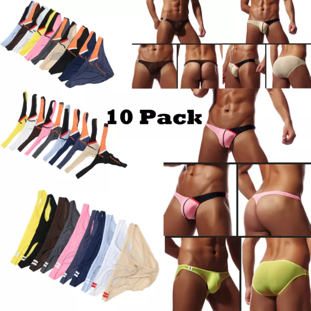 10er Pack Herrenunterwäsche G-String Tanga Sexy Mini Slips Bikini Unterhose Neu