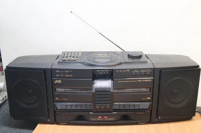 Occasion teste OK sauf K7 HS : Radio cassette CD portable Boombox JVC PC-X500