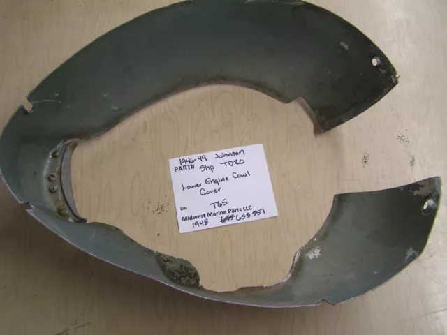 1946-49 Johnson Seahorse TD 20 5 HP Outboard Lower Engine Cowl Cover T65