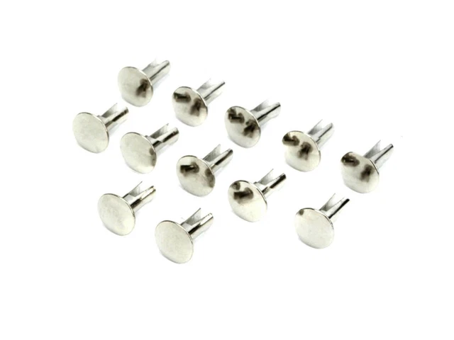 6Mm Pk Di 20 Rivetti Gamba Divisa Biforicati Acciaio Nichelato 5/16"" Pollici 6Mm