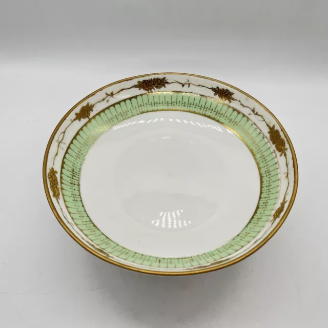 vintage handpainted nippon celedon gold trim footed bowl #1 2