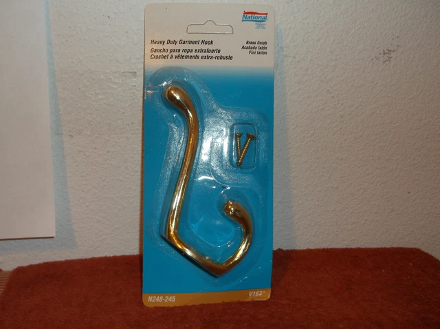 Brand New National Brass Finish Heavey Duty Garment Hook