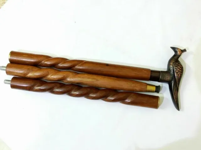 Peacock Solid Brass Handle Finish Walking Stick Cane Working Cane Peacock Stick