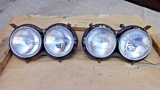 1958 1959 Chevy Truck HEADLIGHT BUCKET ASSEMBLIES Original pair Guide