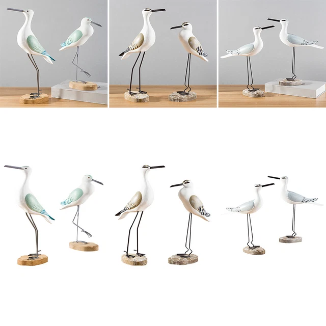 Holz Möwe Figuren Garten Hof Handwerk Vogel Statue DIY Dekor Requisiten Haus