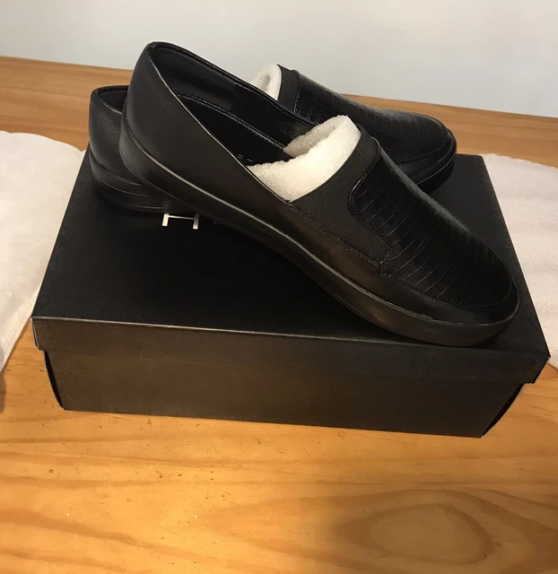 H by Halston Ryleigh BLACK Croco Embossed Comfort Slip-On Loafers Shoes US 7 M