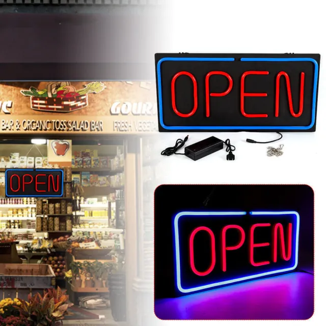 Big Horizontal Neon Open Sign Light Opensign Restaurant Business bar Bright Lamp