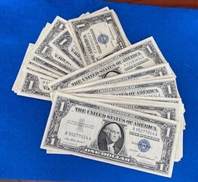 1957 One Dollar Note $1 Silver Certificate Blue Seal Bill US Currency