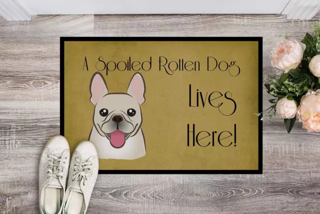 Carolines Treasures BB1486MAT French Bulldog Spoiled Dog Lives Here Door Mat, I 2