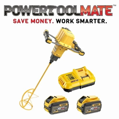 DEWALT DCD240X2 54V XR Flexvolt Brushless Paddle Mixer Kit 2 x 9ah