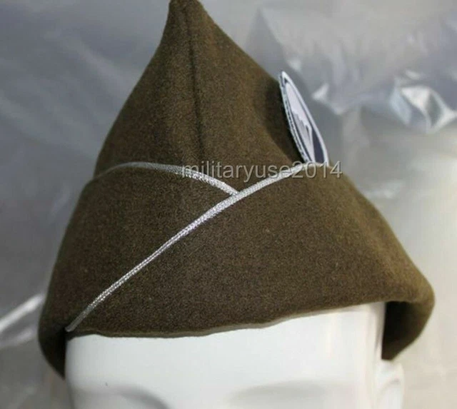 WW2 US Airborne Officer Wool Cap - Reproduction Paratrooper Hat With Badge