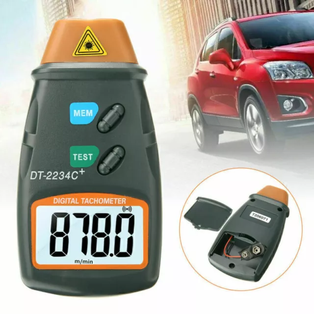 DT2234C Handheld Digital Laser Rev Counter Meter Non-contact Optical Tachometer