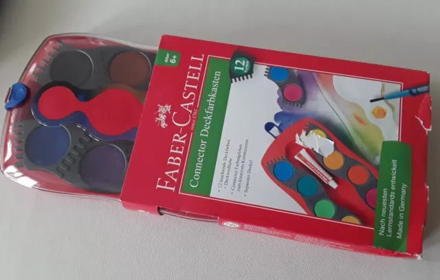 Faber Castell Connector Deckfarbkasten Tuschkasten Malkasten Deckweißtube NEU