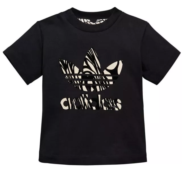 adidas Originals Trefoil Zebra Tee Kinder Baby Shirt D98809 Schwarz Beige