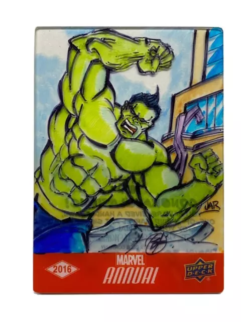 2016 Marvel Annual Plexi-Sketch card Hulk by Benitez Arturo Ramirez Masterpieces