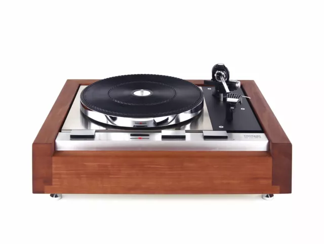 Revidierter Thorens TD 125 MKII Plattenspieler massive Birnenholz Zarge geölt