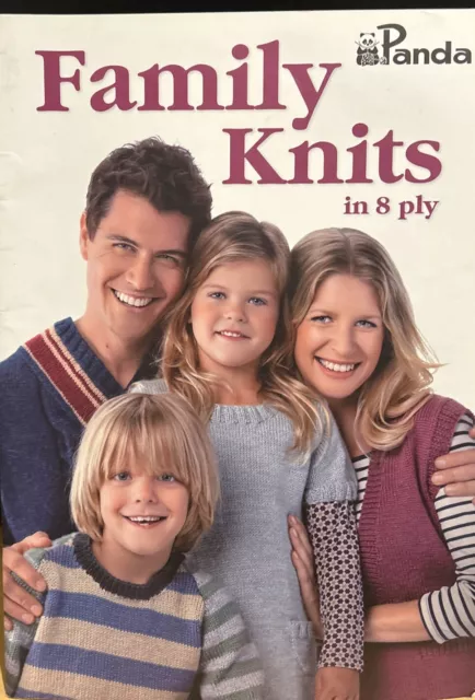 Panda Pattern Book #225 Family Knits in 8 Ply 19 Projects to Knit