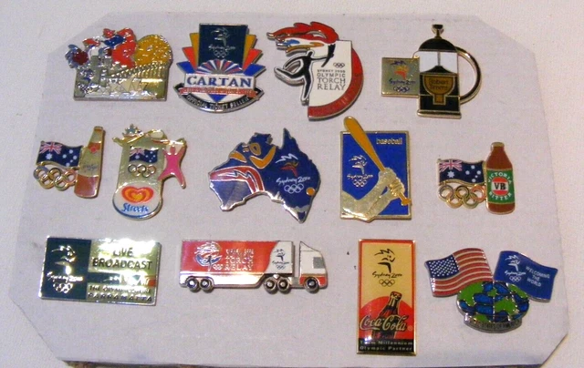 2000オリンピック pins collection 2000 Sydney Olympics Sponsorship Pin Collection In Display