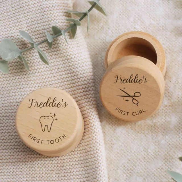Personalised First Tooth and Curl Set Baby’s First Gift 1st Tooth First Haircut