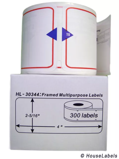 18 rouleaux de 300 étiquettes polyvalentes encadrées pour DYMO® LabelWriters® 30344