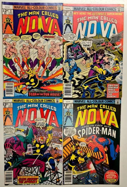 Nova Lot 4 Key Issues 9 10 11 12 Bronze Age Marvel Comics Higher Grade VG+