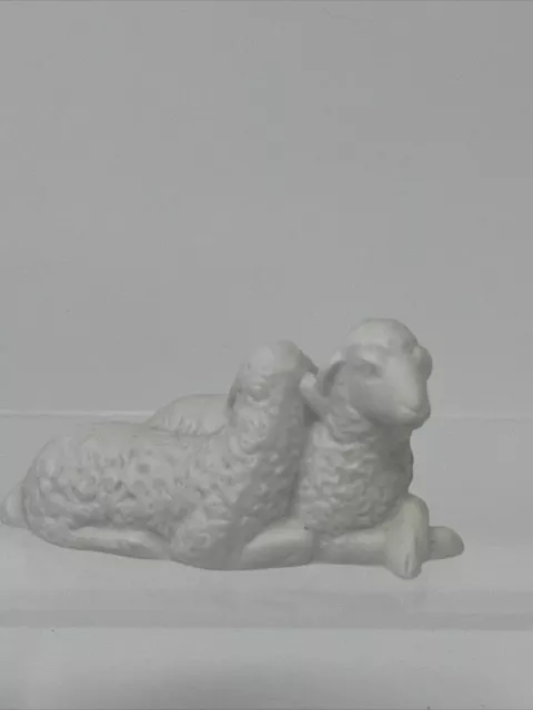 Avon Nativity Collectibles THE SHEEP White Lamb Porcelain Bisque Figurine No Box